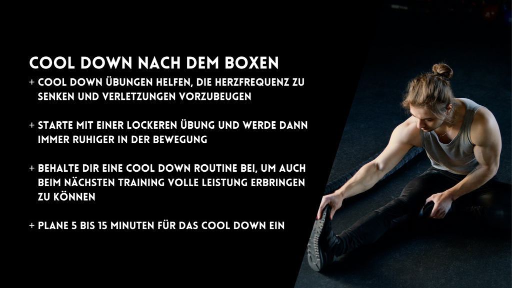 Dehnübungen helfen beim Cool Down nach dem Boxen